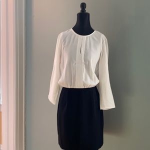 Black and white long sleeve dress